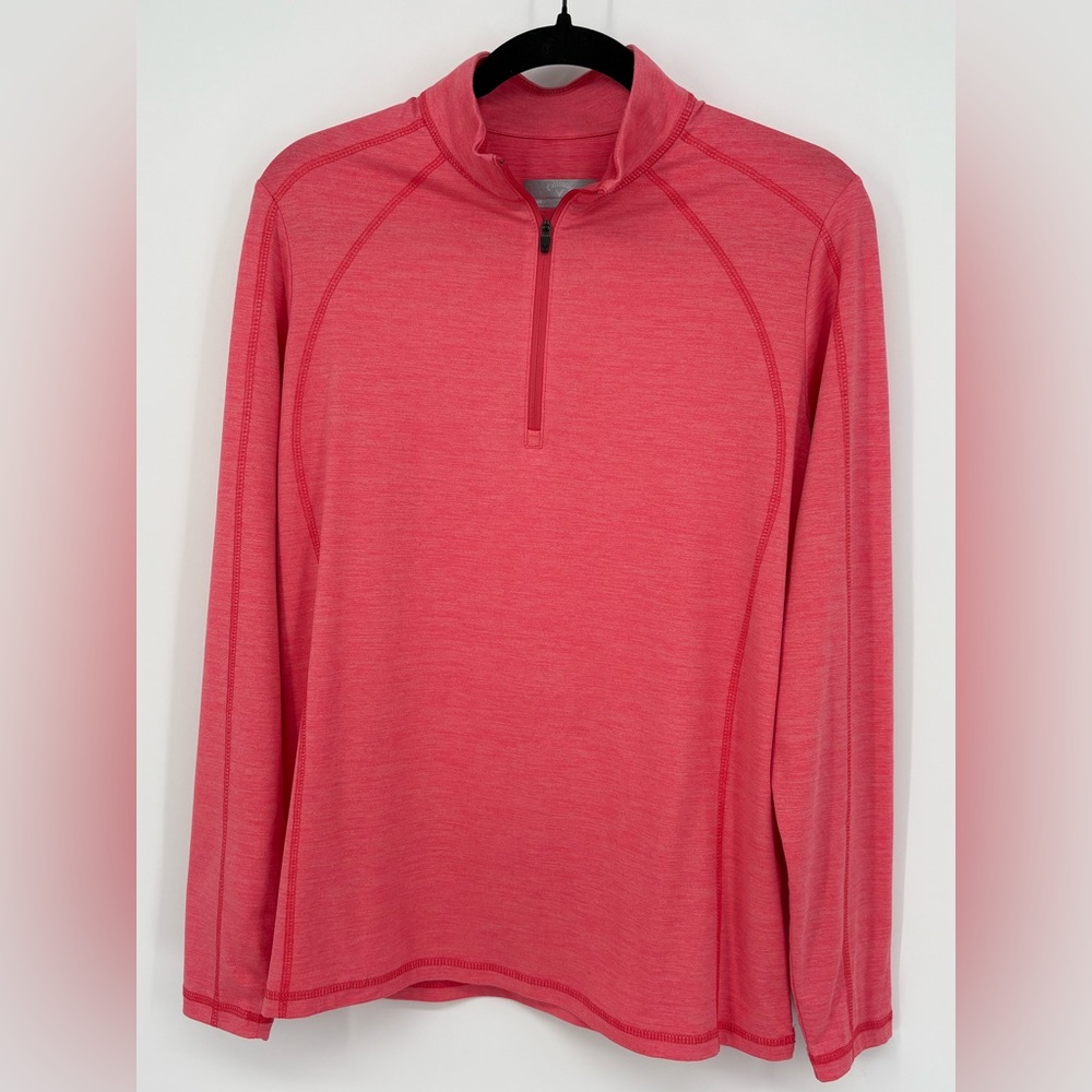CALLAWAY Golf Shirt Coral Half-Zip Pullover Women’s Large